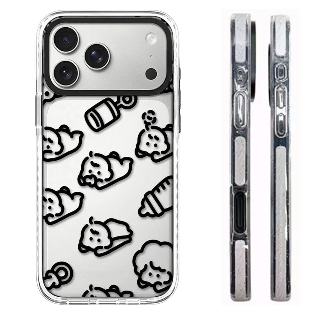 6090673 White Border Magnetic Phone Case Cover for IPhone 13 14 15 16 17 18 Pro Max Case Quake
