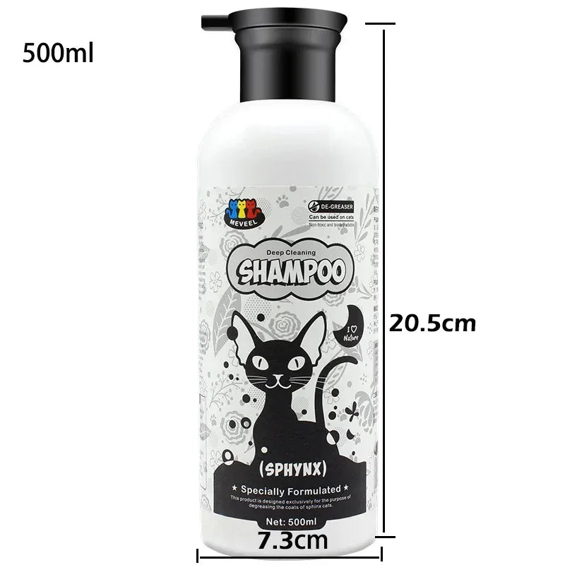 500ml Sphinx Cat Pet Shampoo Cat Shower Gel Canadian Body Wash-free Pet Cat Hairless Cat Special Body Wash-free To Control Oil Quake