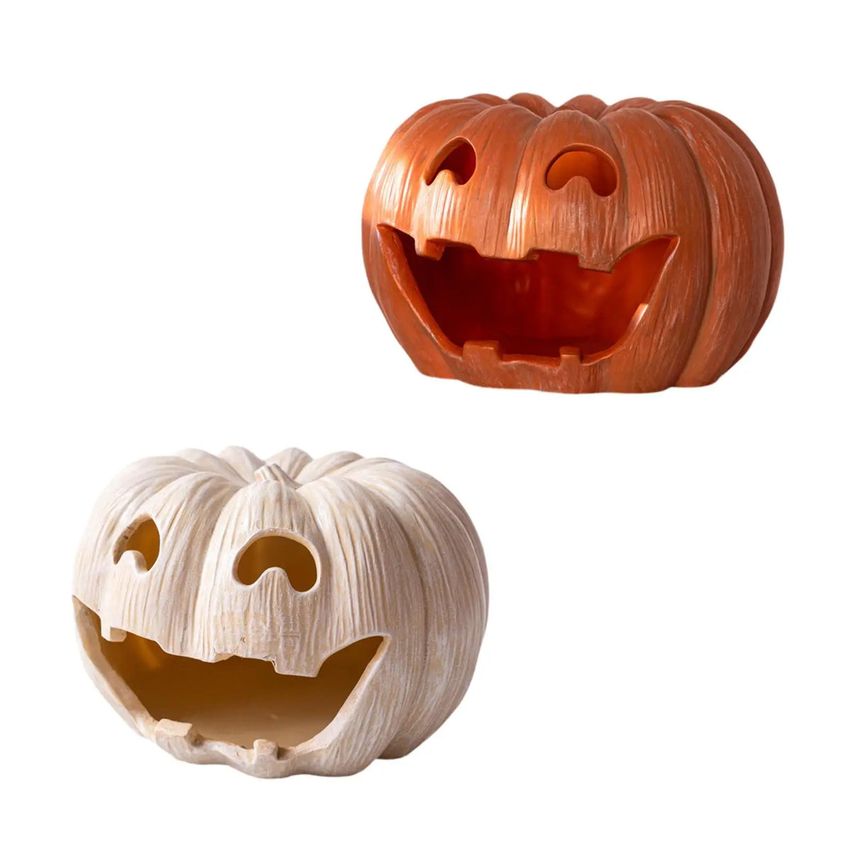 Pumpkin Tealight Candle Holder Lantern Candelabras Desk Halloween Decoration Resin Candlestick for Mantel Farmhouse Fireplace Quake