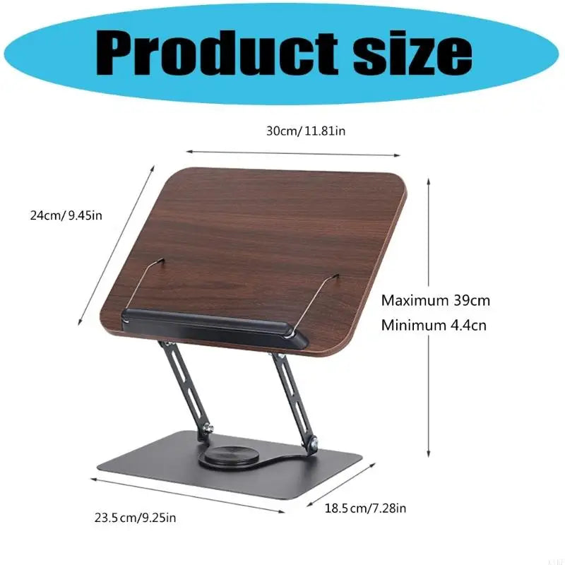 Book Stand for Reading Adjustable with 360 Degree Rotating Base Book Holder K1KF Quake