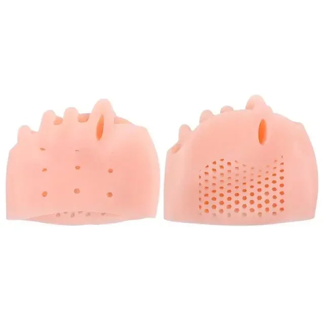2pcs Finger Toe Valgus Corrector Gel Pads Silicone ForefootGel Insoles Pads Toe Separator Cushion Pad Pain Relief Insoles Quake M9 Beige