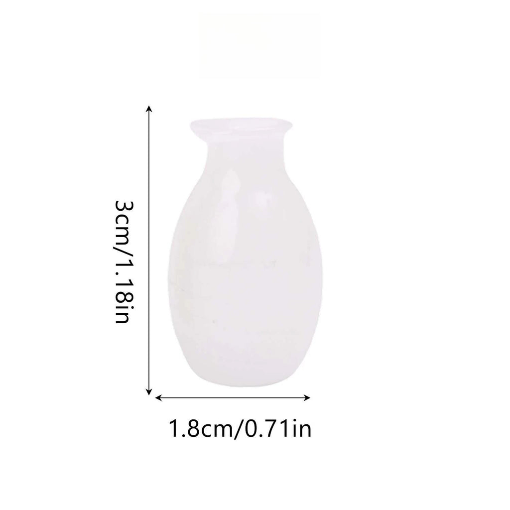 12/1PCS Mini Glass Vase DIY Thumb Vases for Desktop Decoration Pet Hair Keepsake Storage Bottles DIY Micro Landscape Ornament Quake WHITE 3PCS