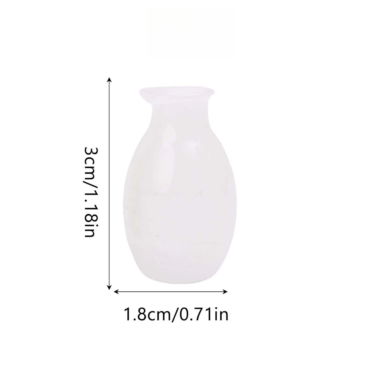 12/1PCS Mini Glass Vase DIY Thumb Vases for Desktop Decoration Pet Hair Keepsake Storage Bottles DIY Micro Landscape Ornament Quake WHITE 3PCS