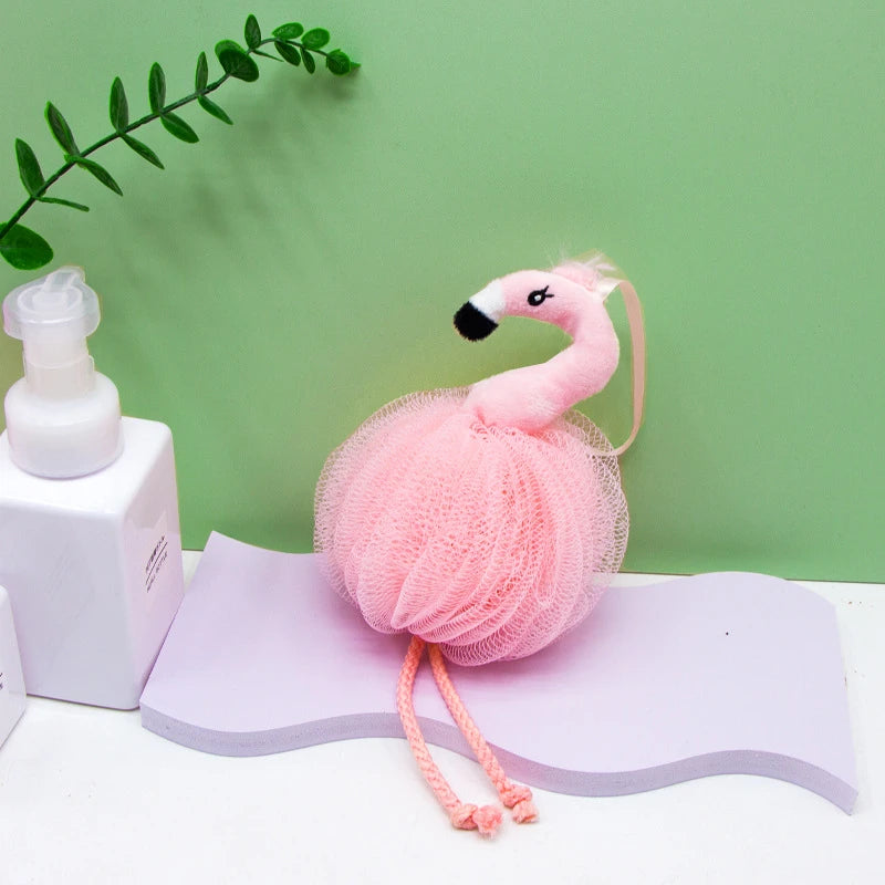 Flamingo Flower Pink Cute Bath Ball Girl Heart Flower Rub Back Foaming Adult Child Bath Flower Quake