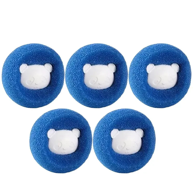 Cute Pet Hair Remover Reusable Ball Laundry Washing Machine Filter Wool Sticker Cat Hair Remover Pet Fur Lint Catcher Home Quake Blue 5pcs