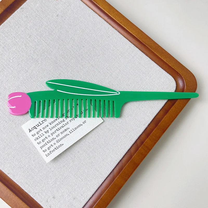Wide Tooth Detangling Pocket Comb – Cute Animal Pattern