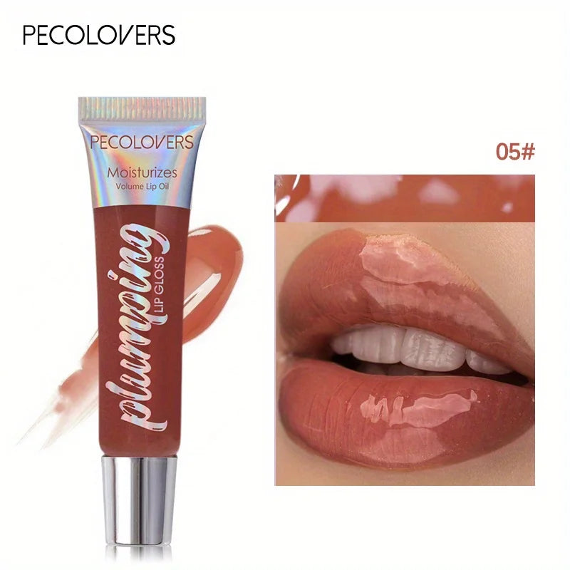 Shimmer Lip Oil Tinted For Fuller Lip Effect, Collagen Lip Gloss, Moisturizing Lip Care Extreme Volume Lip Essence Lips Enhancer Quake 05