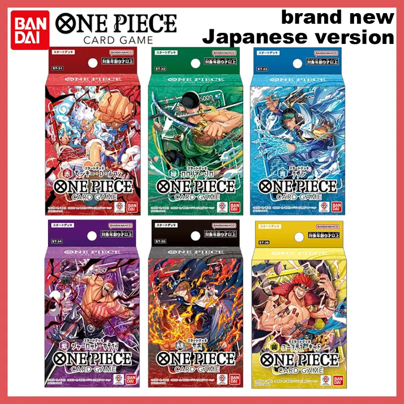 Bandai One Piece Card Game ST-31 To ST-36 Starter Deck Set 6 Decks Luffy Zoro Kuzan Katakuri Sabo Kid Japanese Version Gift Toy Quake