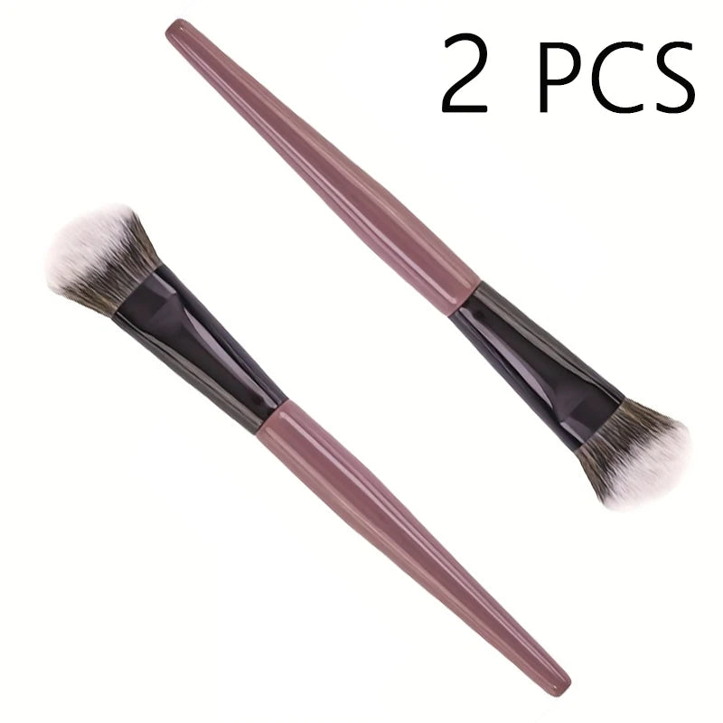 2 PCS Angled Blush Brush - Premium Contour Brush for Blush, Bronzer & Powder Makeup Application - Vegan, Cruelty-Free Quake 2 PCS