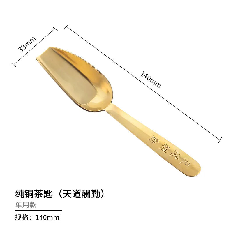 Tea spoon tea shovel small brass tea set accessories tea spoon single tea spoon tea set tea spoon tea spoon Quake B