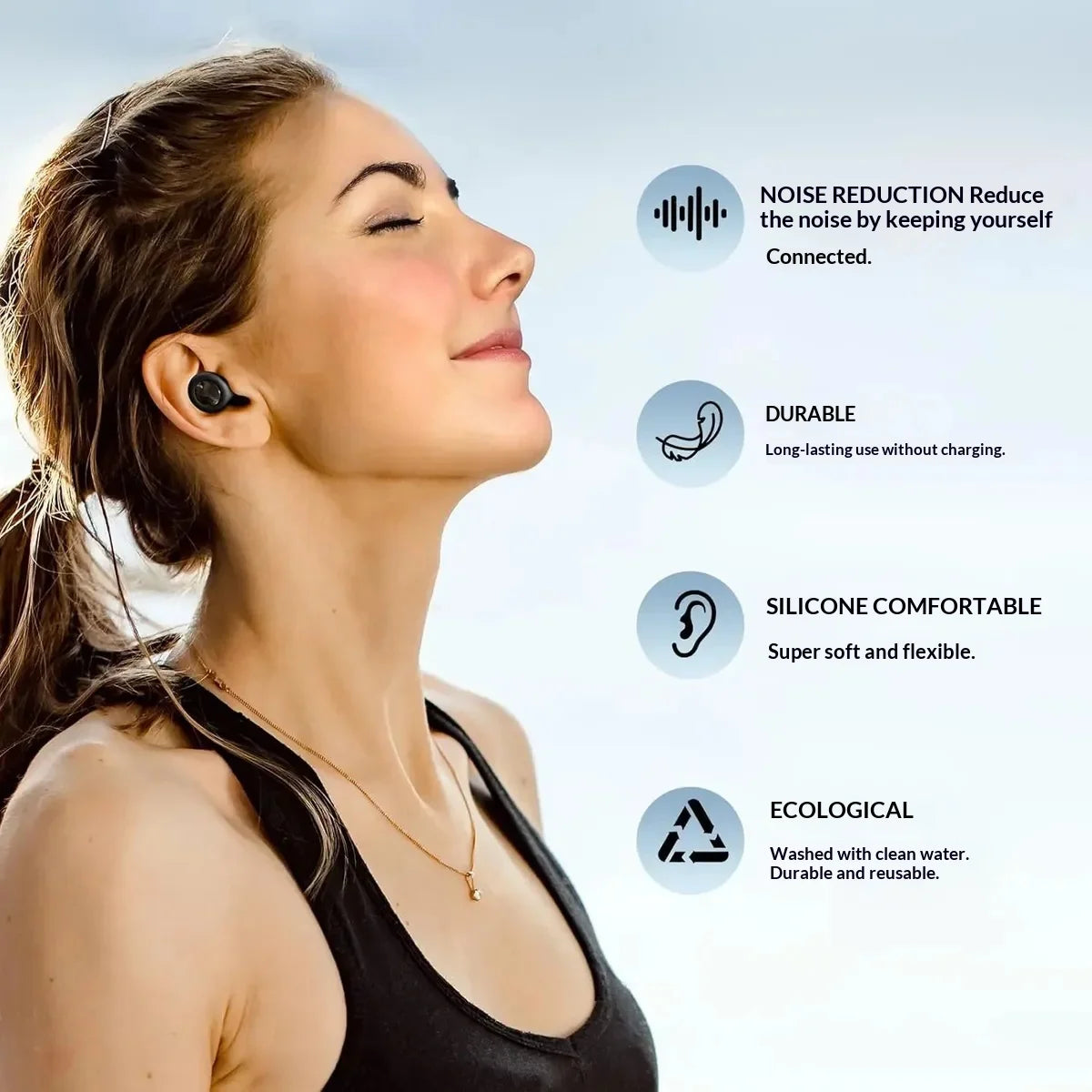 Soft Silicone Noise Cancelling Ear Plugs Sleep Earbuds for Noise Reduction Ideal for Sleep Work Study And Travel Quake