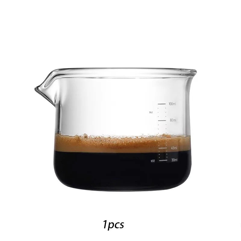 YWDL Espresso Measuring Cup 100ml Clear Scale Espresso Shot Glasses Coffee Extraction Cup Milk Cup Kitchen Coffee Accessories Quake 1pcs 100ml