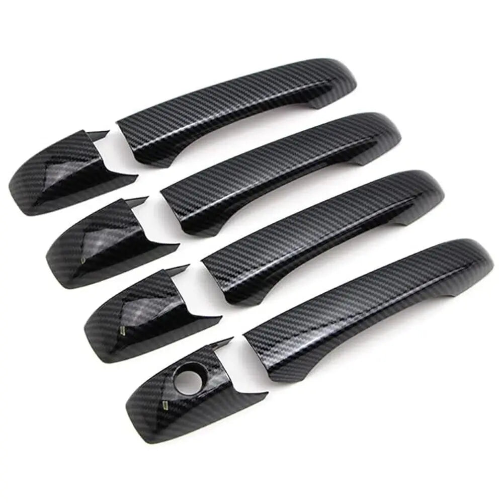 For Chrysler 300C 2005-2010 Car Sticker Carbon Fiber Style Silver Exterior Door Handle Moulding Cover Trim Decor Accessories ABS Quake