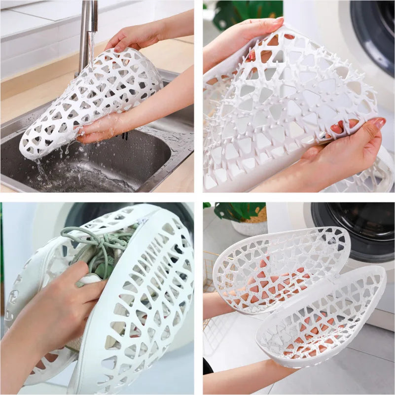 Silicone Wash Shoes Bag Washing Machine Shoes Washing & Drying Bag Anti-deformation Laundry Bag For Shoes Cleaning Protector Quake