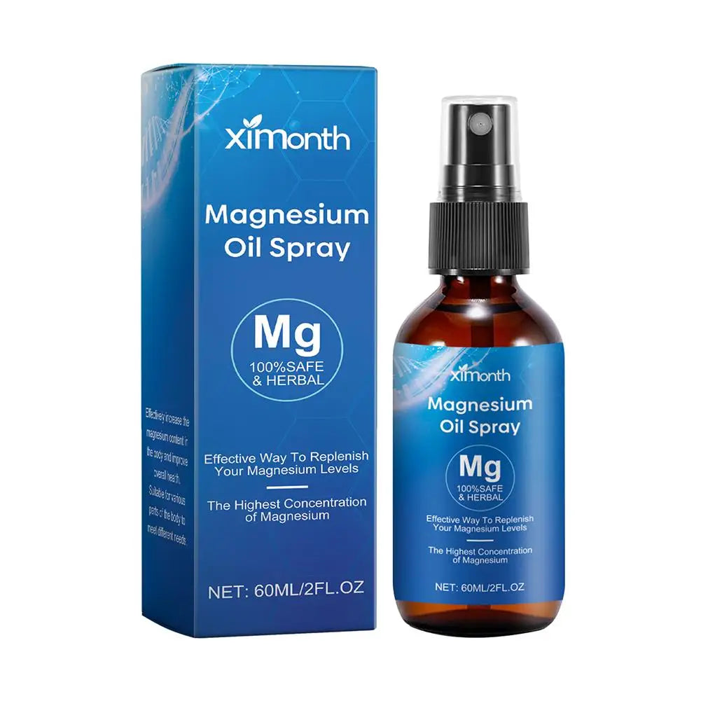 60ml Purely Natural Magnesium Oil Spray Improve Sleep Relieve Muscle Pain Nourish The Skin For Restlessness & Better Sleep Quake 60ml CN