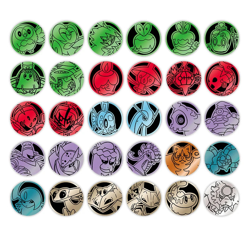 New Pkm 3-in-1 Coin Collection Set Sparkling Fable Stellar Crystal Chasing Glory PTCG Accessory Anime Collectible Gift Toys Quake