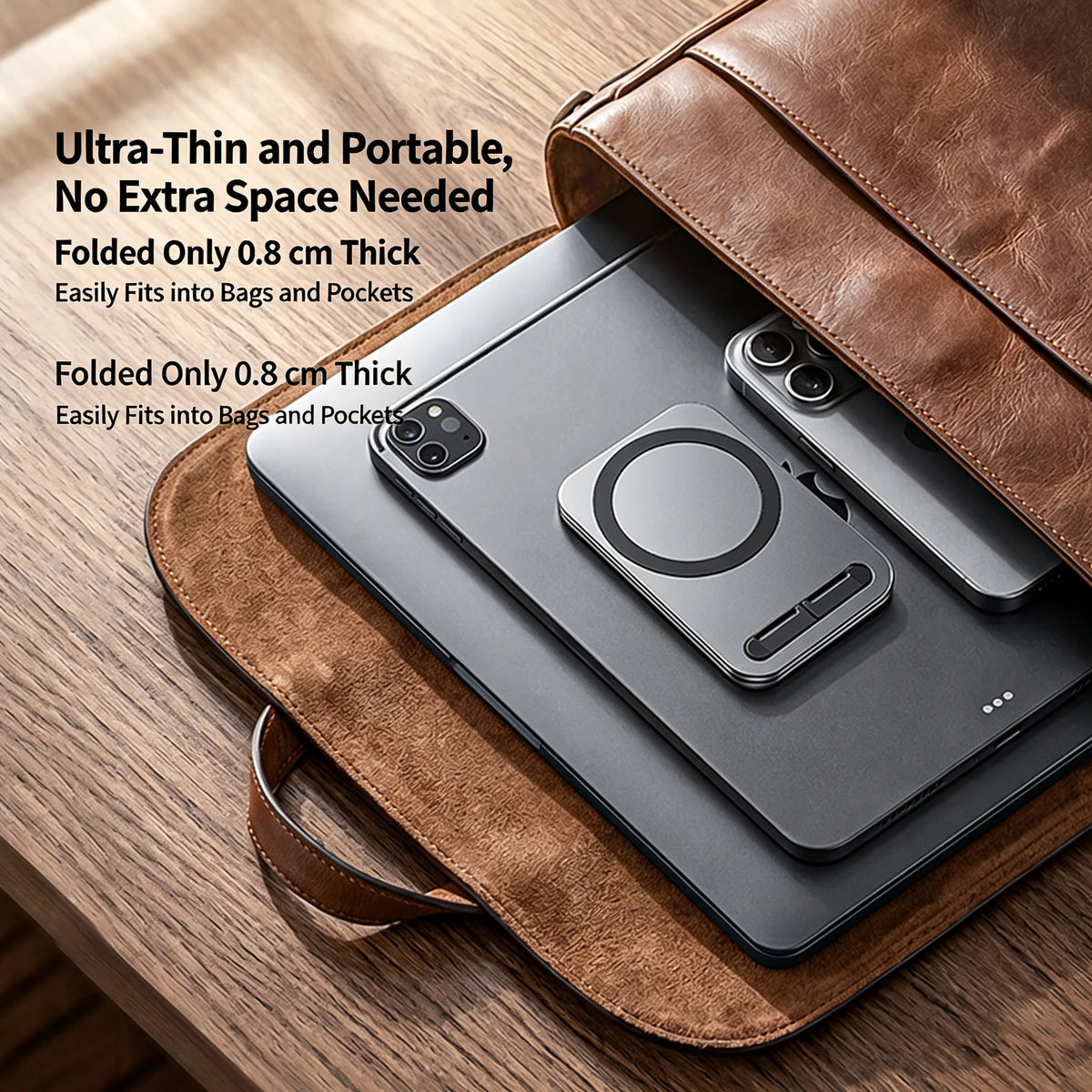 Foldable Phone Stand All Aluminum Alloy Adjustable Magnetic Cell Phone Holder Portable Desktop Phone Mount for phone Quake