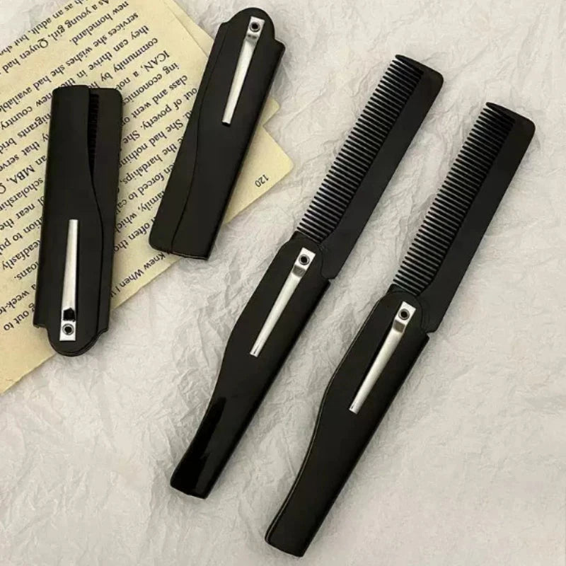Portable Oil Folding Comb Hair Salon Household Beard Styling Hair Tool Care Oil Comb Quake