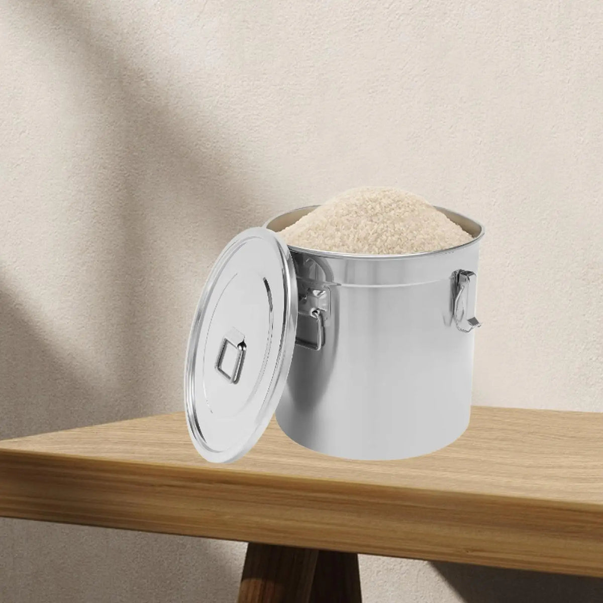 Stainless Steel Bucket Milk Bucket Can Large Capacity Storage Storager Bucket Kitchen Storage Jar Oil Food Bean Flour Sugar Quake
