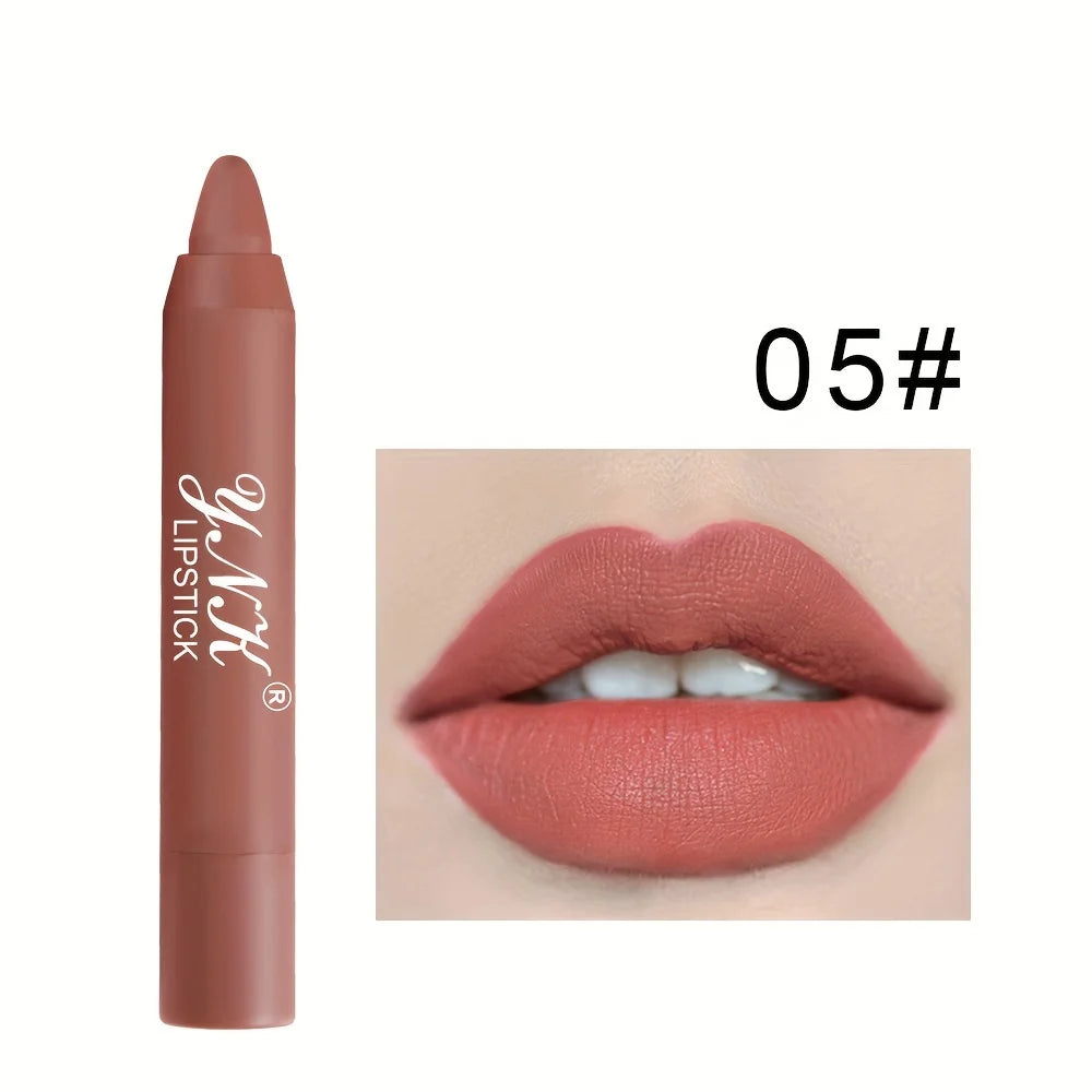 1pc Matte Lipstick Pen Automatic Rotary Lipstick Pencil Waterproof Non Fading Lip Liner Sexy Red Tint Lip Makeup Cosmetics Quake 05