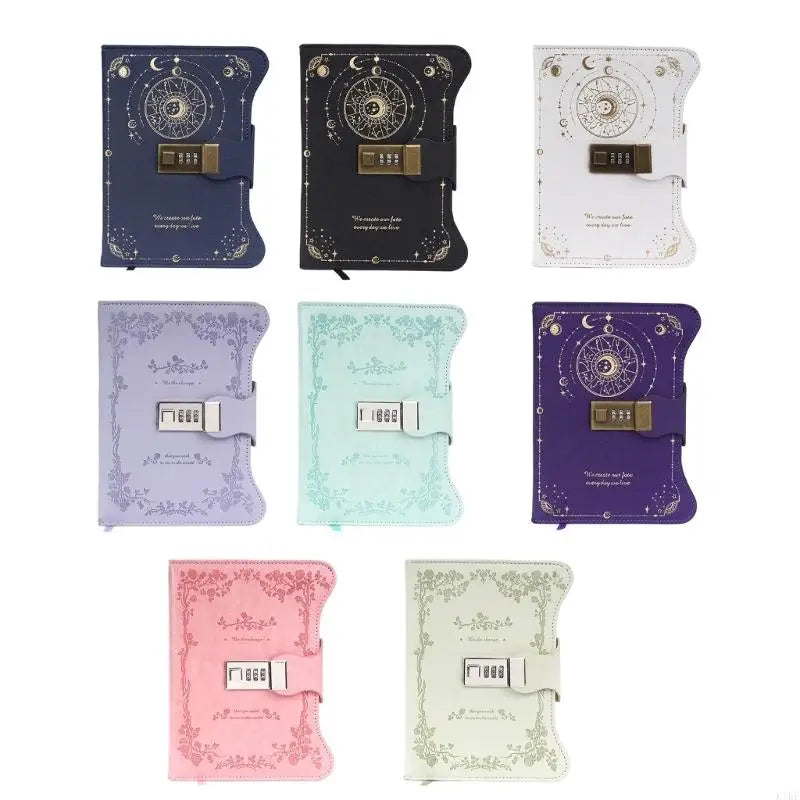 Retro PU Leather Diary with Combination Lock 360 Pages Travel Journal Hardcover Notebook For Daily Writing Note Taking K1KF Quake