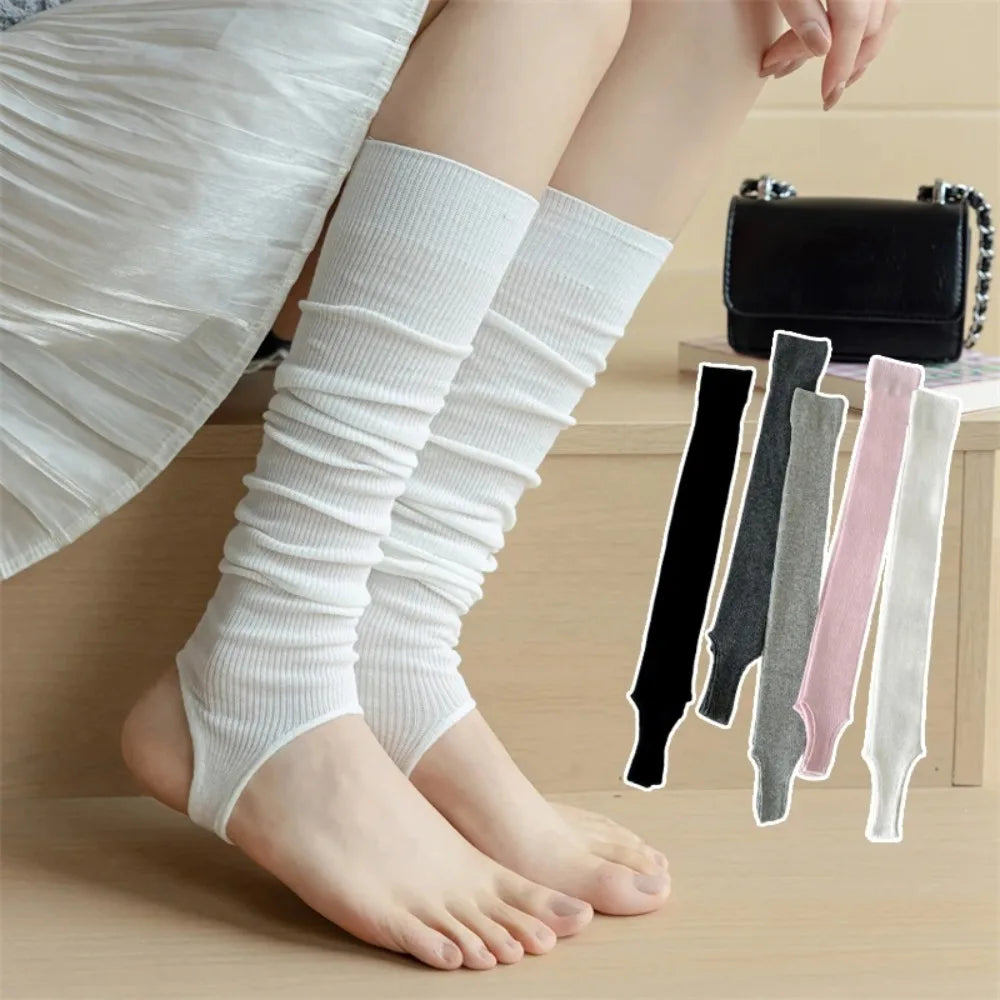 New Over Knee-High Women Stockings Thin Solid Color Long Knee Sock Breathable Cotton Long Knee High Socks Ladies Quake