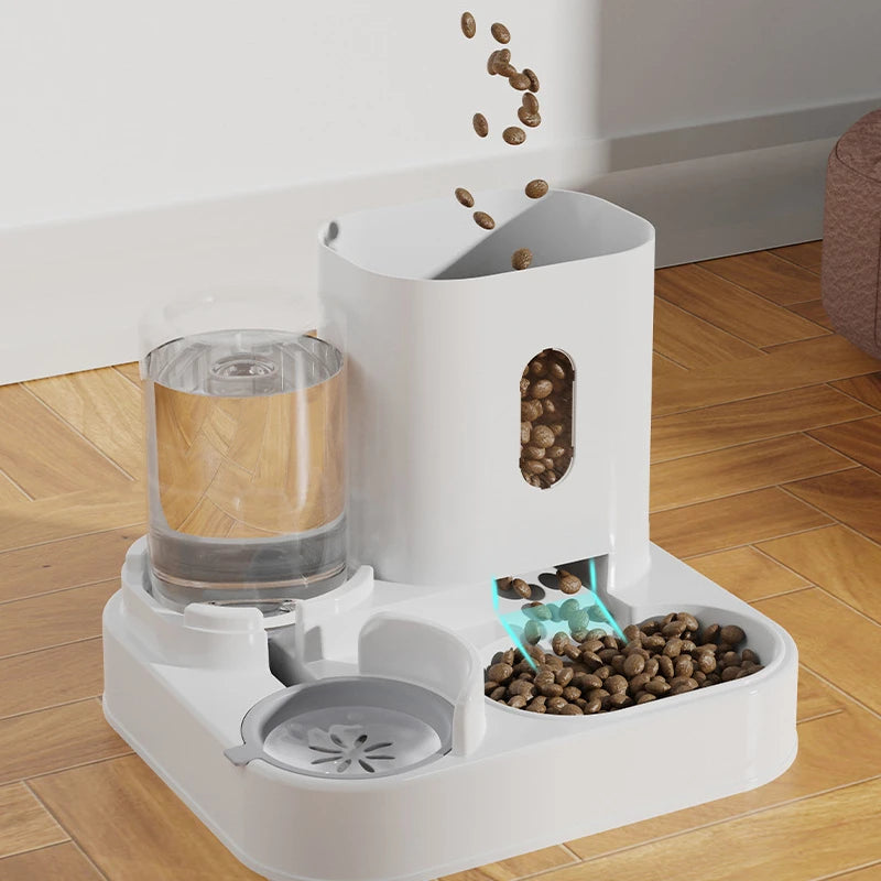 Cat Water Dispenser, Cat Food Automatic Feeder, Integrated Water Dispenser, Cat Drinking Water Flow Circulating Water Dispenser Quake