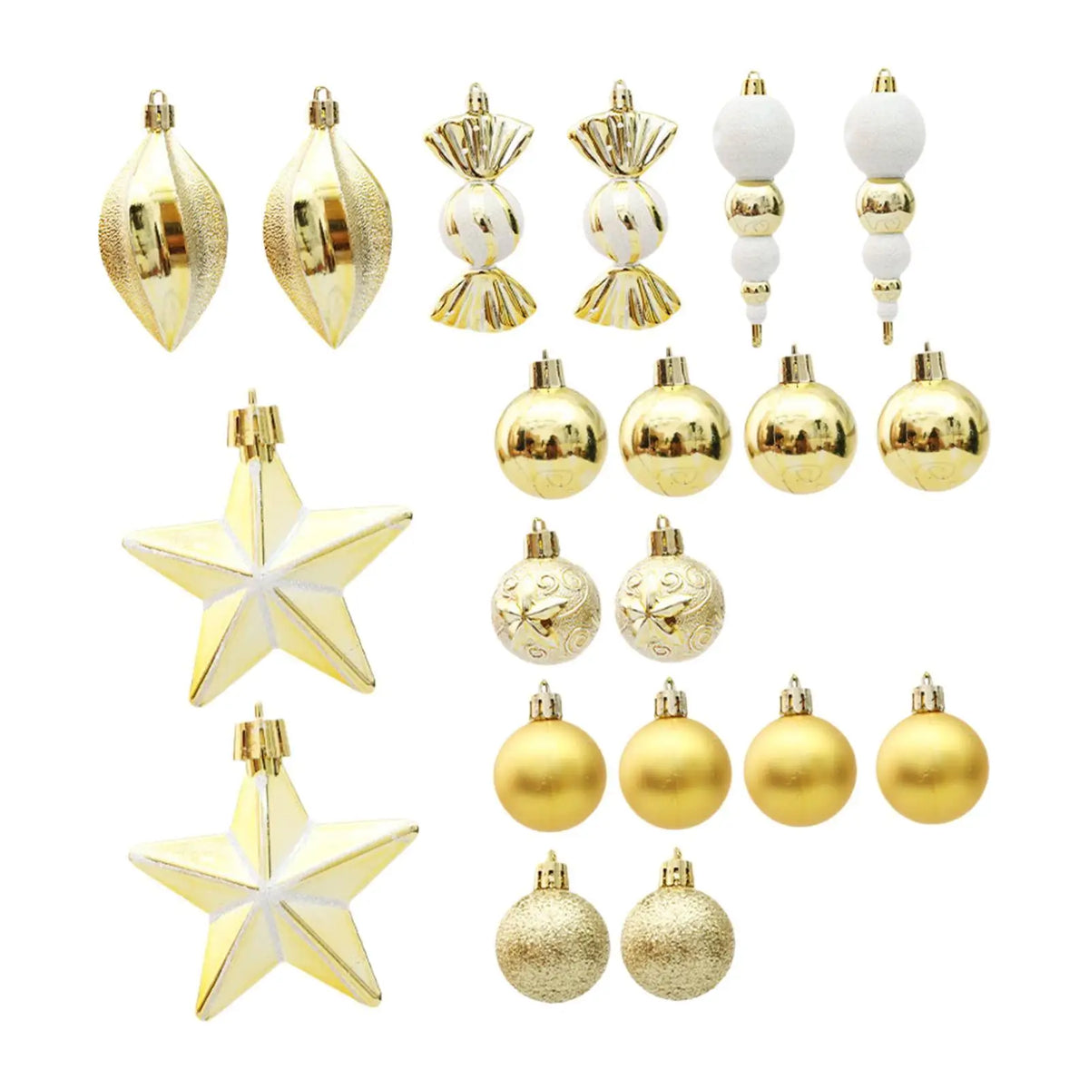 Christmas Tree Ball Ornaments Shatterproof Hanging Christmas Balls Set for Decoration Home Birthday Porch Yard Celebration Quake golden 20pcs