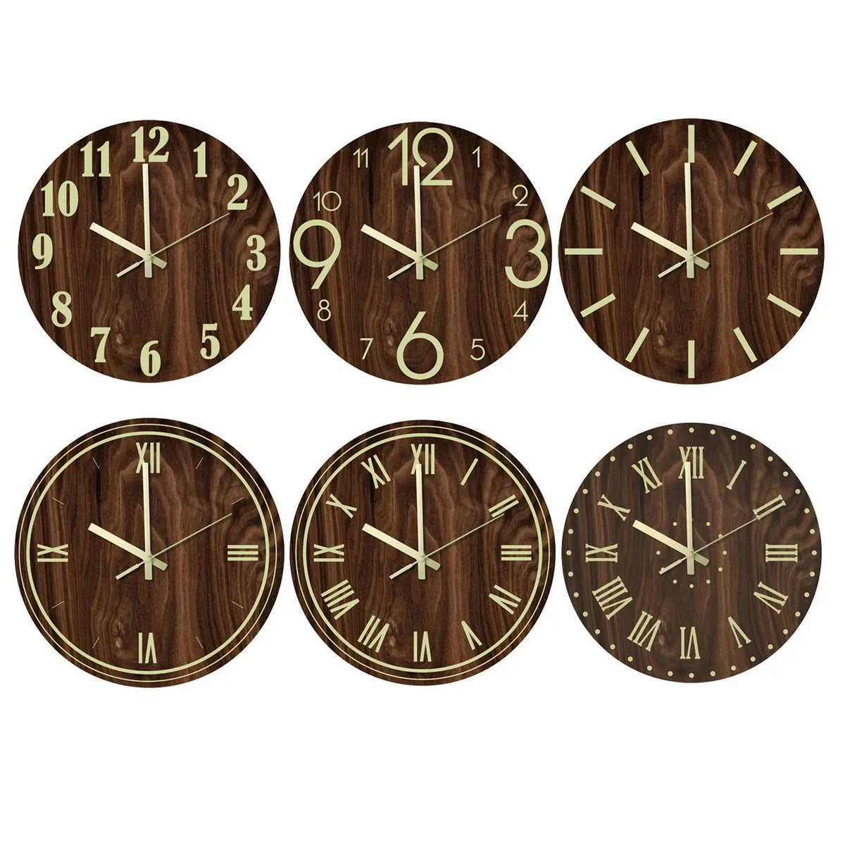 Acrylic Luminous Wall Clock 12 Inch Silent Dark Clocks Battery Operated Bedroom Decor Quake