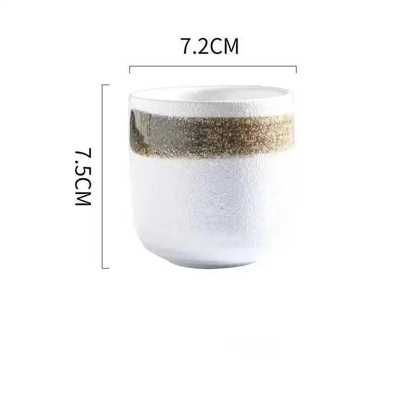 Tea Cup Japanese 200ml Coffee Mug Coarse Ceramic Originality Stackable Water Teacup Sake Wine Cups Friend Gift Quake 200ML Style 2 200ML