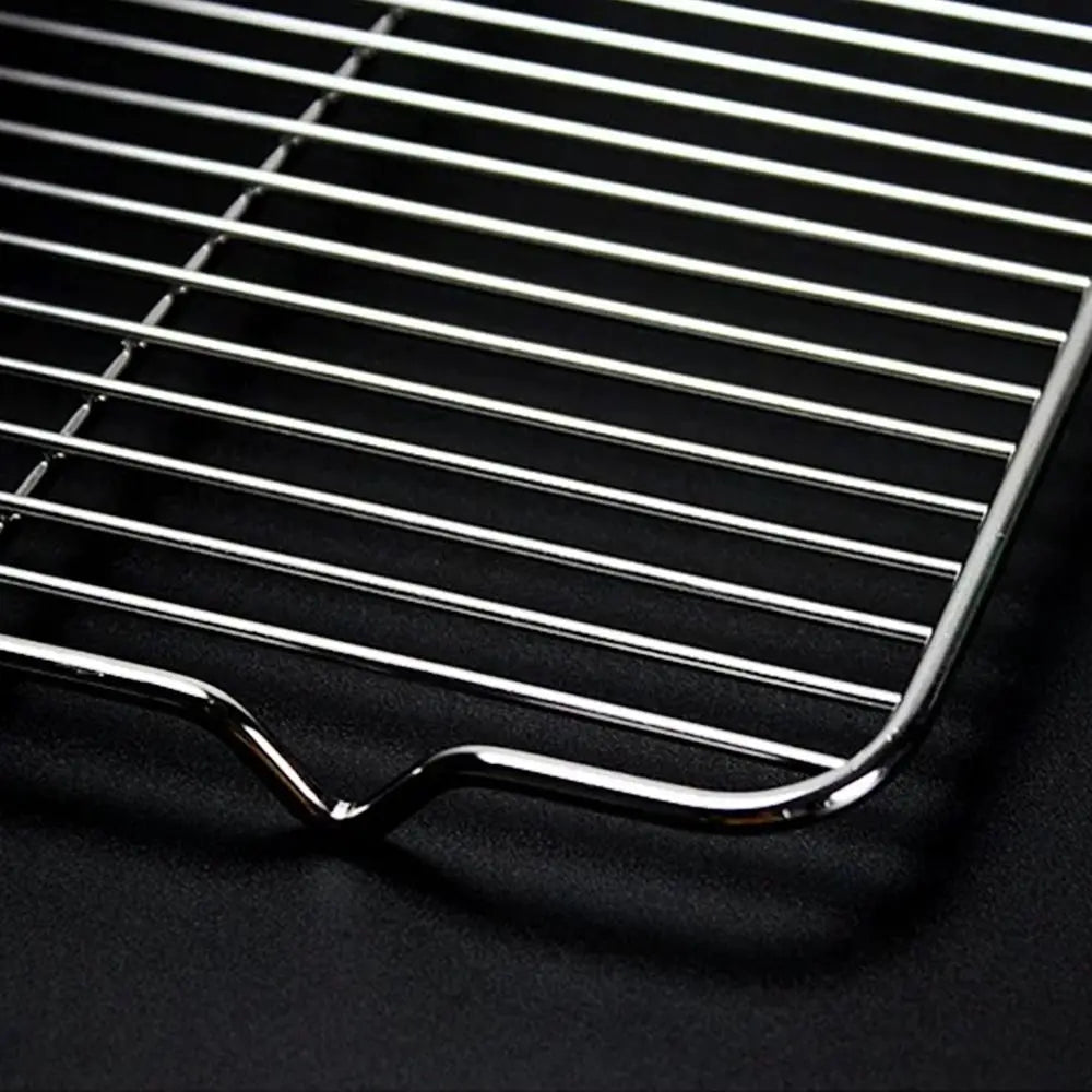 New Stainless Steel Cooling Rack Non-stick Silver Baking Tray BBQ Tray Quake