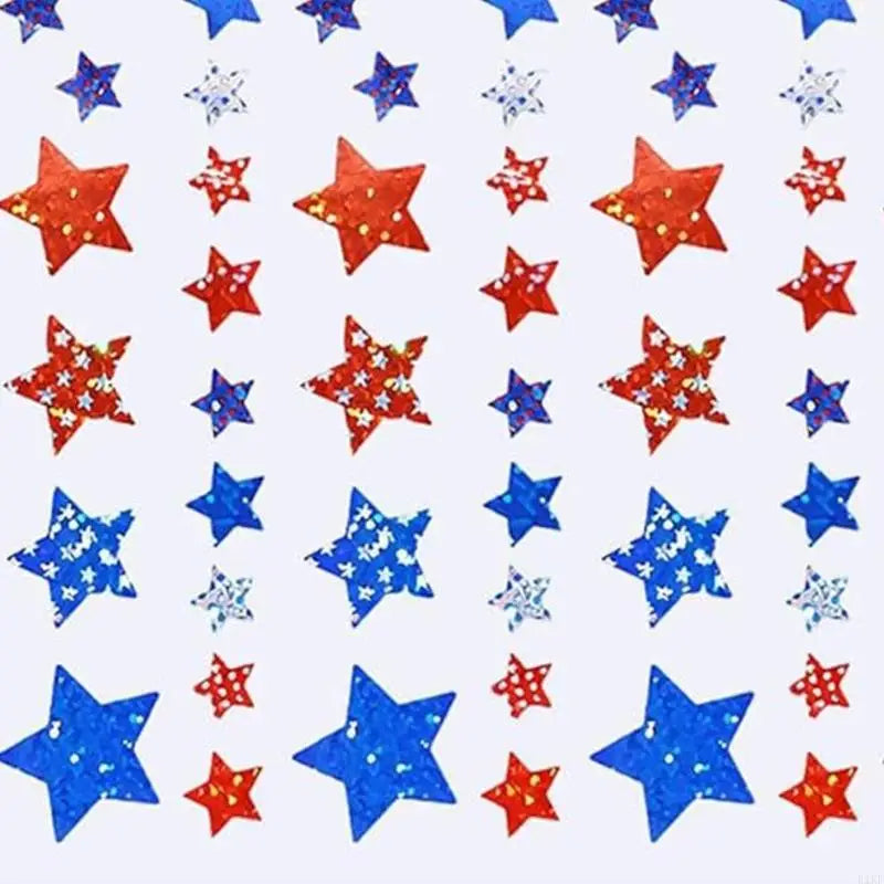 Red White Blue Adhesive Rhinestones Ribbon Set with 3 Rolls and 2 Star Sheets for Celebration Crafts, Gift Wrap, Cards and K1KF Quake