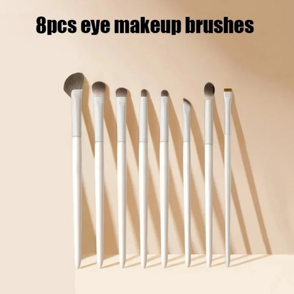 5/6/8/10Pcs Professional Eye Makeup Brushes Set Detail Eyeshadow Brush White Ultra Soft Eyeshadow Eyeliner Beauty Makeup Tools Quake 8pcs