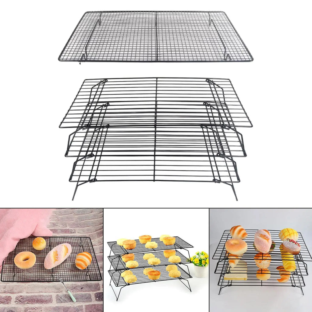 Baking Rack Easy to Clean Small Heavy Duty Roasting Cooling Wire Roasting Rack Cookies Cooling Rack for Cake Pizza Bread Biscuit Quake