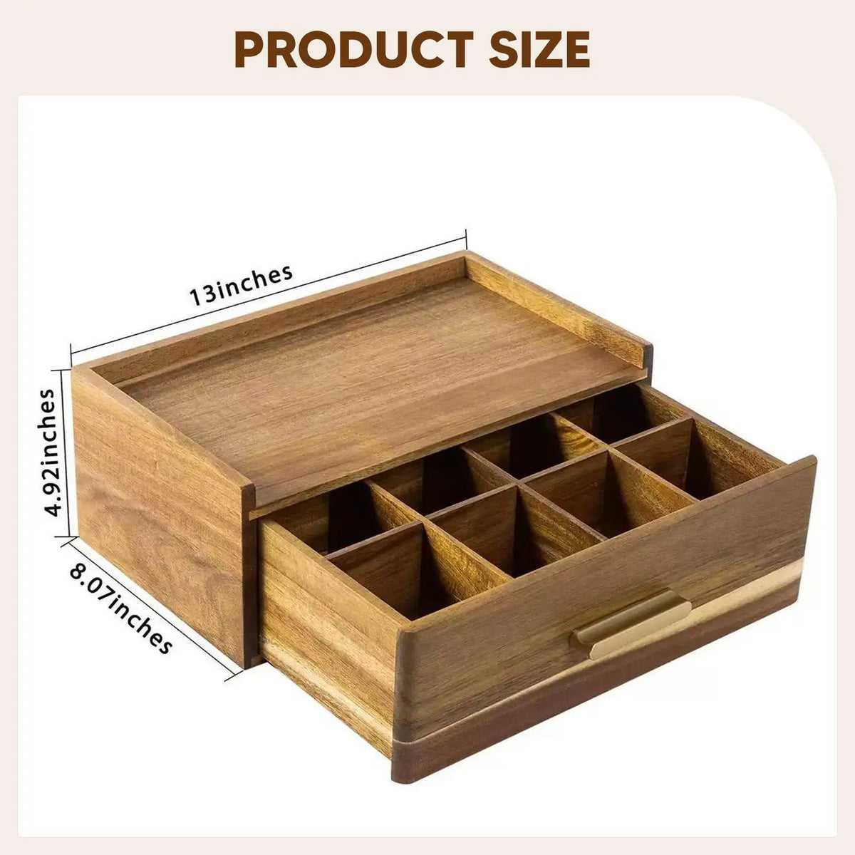 Wooden Tea Bag Organizer Tea Station Chest Practical Accessories Multiple Quake