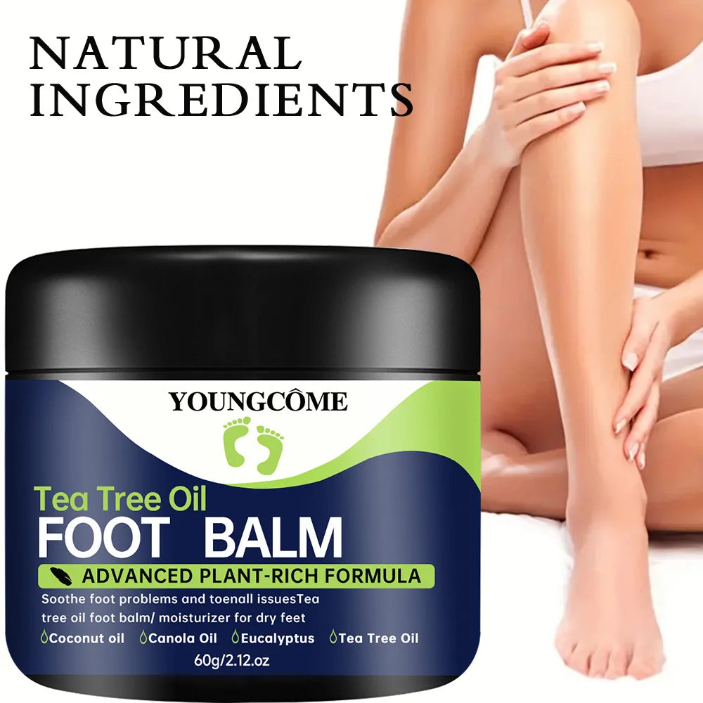 Tea Tree Oil Foot Cream Repairs Cracked Feet Deeply Moisturizes and Nourishes Dry Rough Skin,Softens Hard Skin Quake