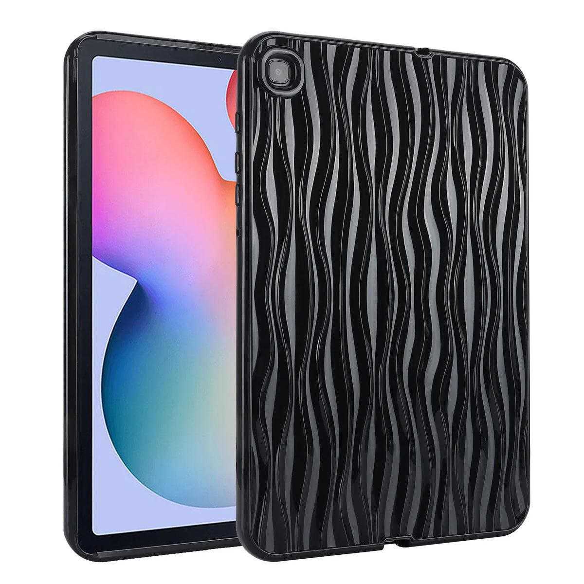 Luxury Tablet Case for Samsung Galaxy TAB A8 A7 S6 LITE Drop Resistant T220 T225 X200 P610 P615 Soft Silicone Quake black Tab S6 LITE