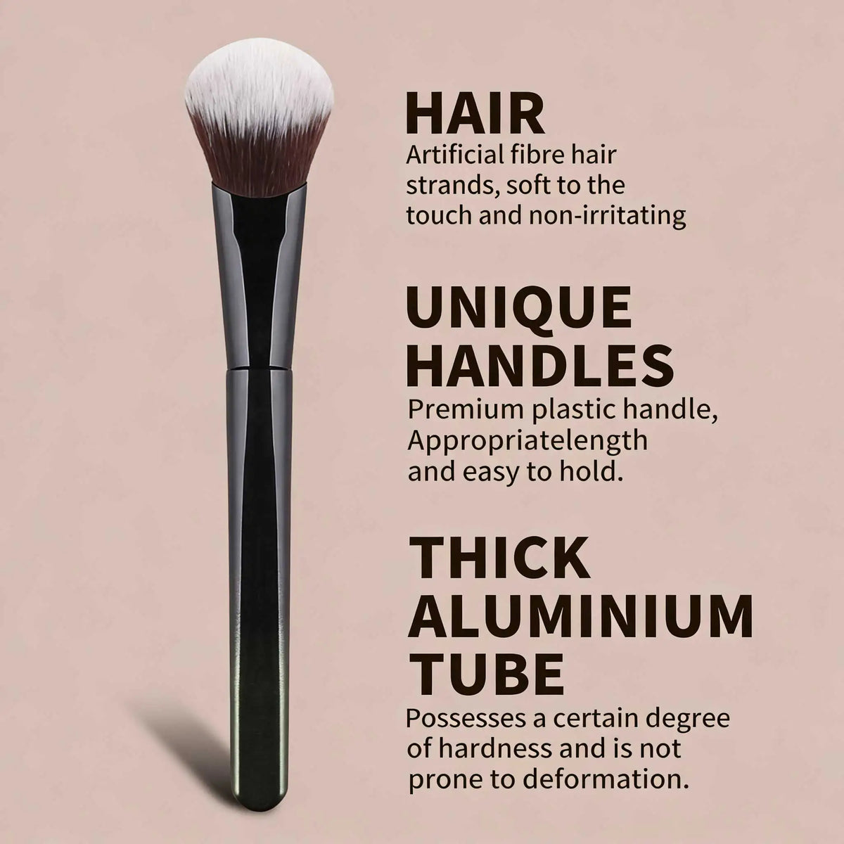 1pc Angled Blush Brush, Soft Fiber Hair, Natural Makeup Application, Suitable For Beginners Quake