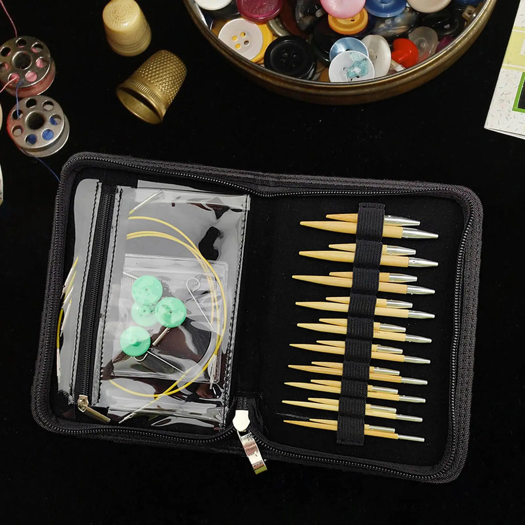 Circular Knitting Set Portable Aluminum DIY 1Set Interchangeable Crochet for Blanket Socks Beginner Home Weaving Quake