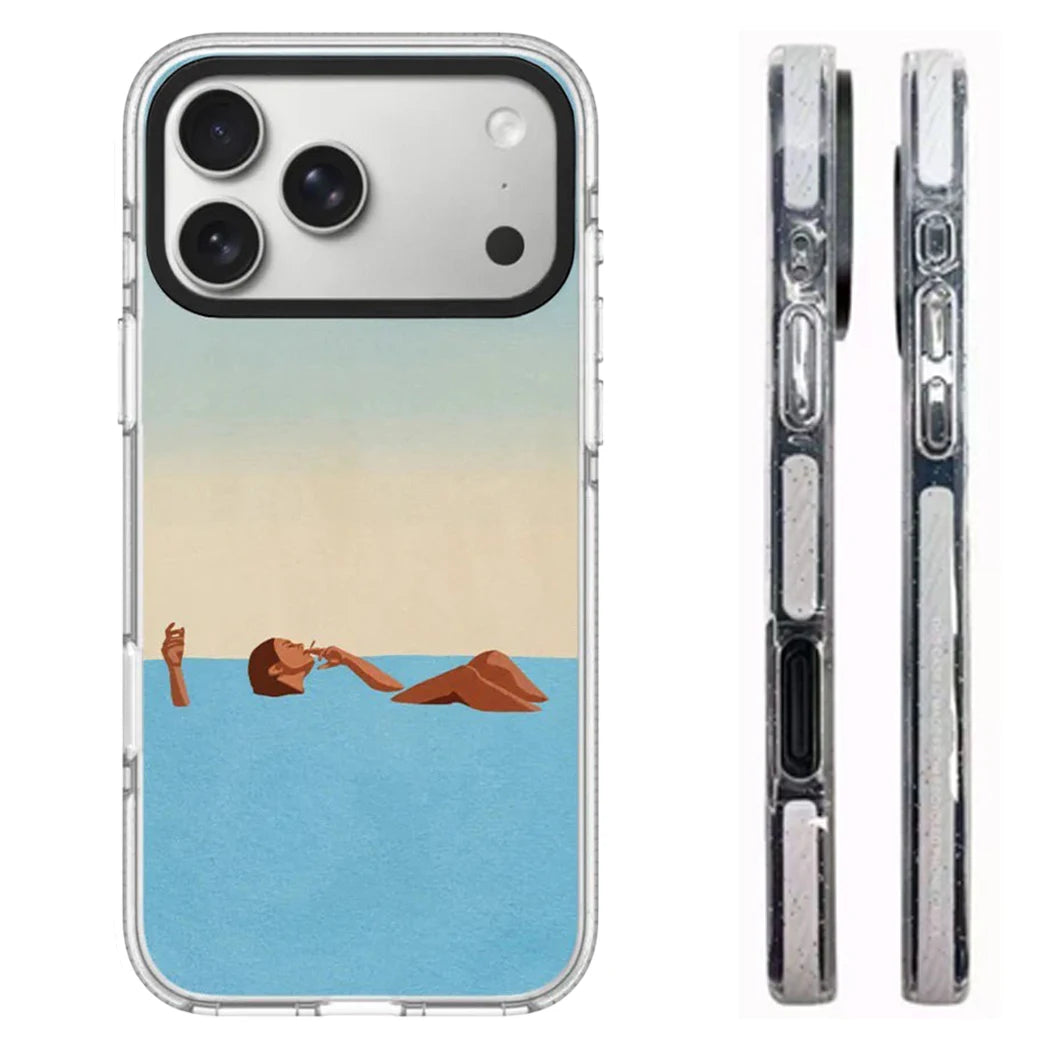6090681 White Border Magnetic Phone Case Cover for IPhone 13 14 15 16 17 18 Pro Max Case Quake white (MagSafe) iPhone 12 Pro Max