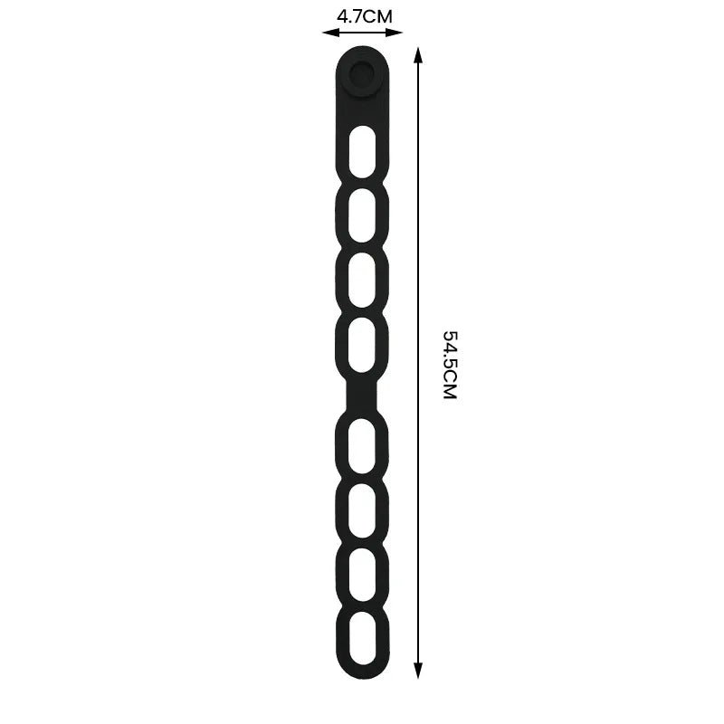 1Pc Stretchable Silicone Lid Strap Splash-Proof Leak-Proof Reusable Fixing Band Safe Material for Dishes Quake black