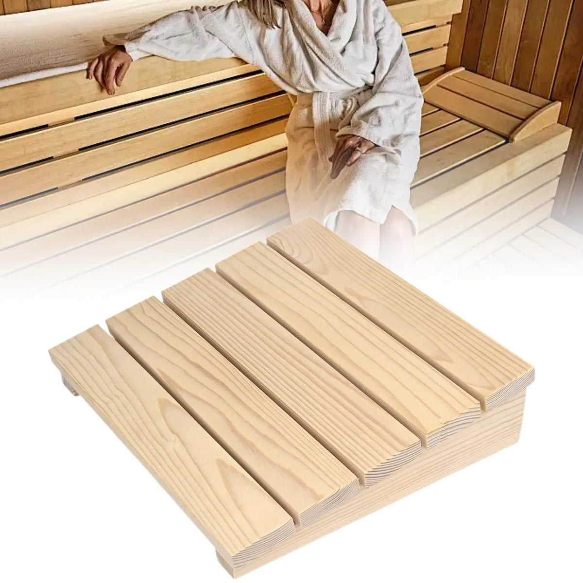Sauna Headrest Comfortable Household Sauna Room Wooden Headrest Wooden Sauna Pillow Sauna Supplies for Steam Room Sauna Bathing Quake