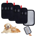 4Pcs Pet Hair Removal Gloves Reusable Electrostatic Cat Dog Hair Remover Grooming Gloves Brush Tool for Couch Carpet Car Seat Quake black