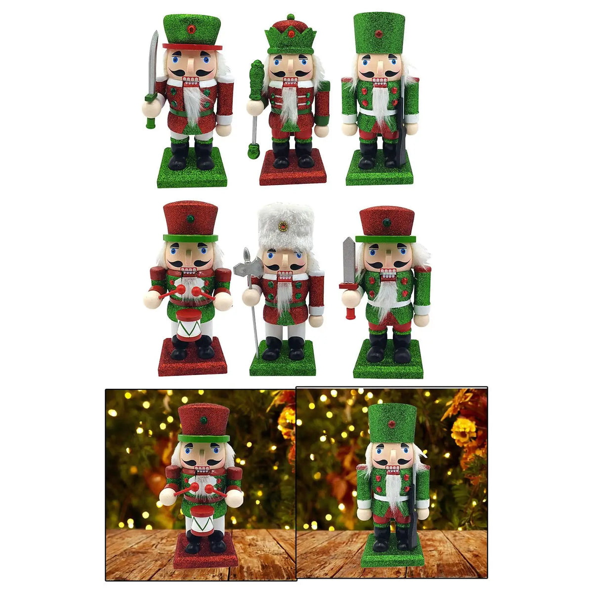Nutcracker Figurine Traditional Wooden Nutcracker for Holiday Tables Festive Quake