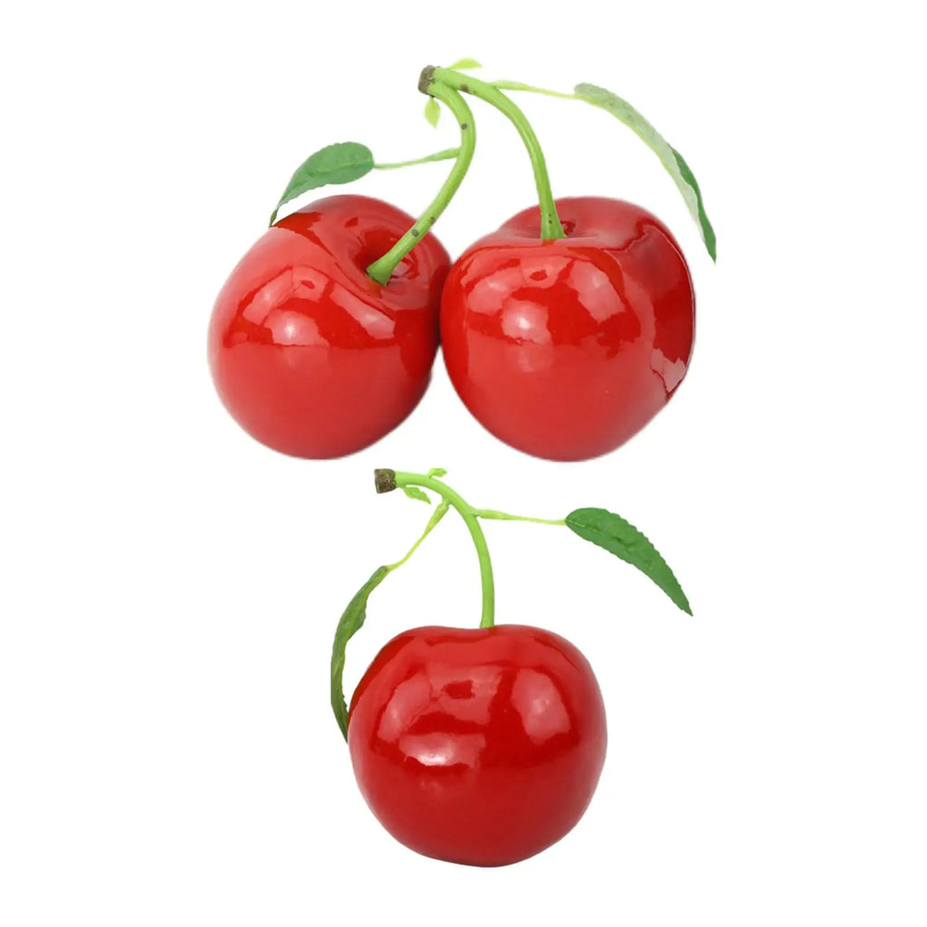 Simulation Cherry Desk Ornament Christmas Photography Prop Kitchen Toys Cabinet Figurine Wedding Simulation Food Model for Home Quake