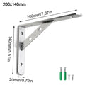 New Stainless Steel Shelf Bracket Right Angle L-type Triangle Shelf Heavy Duty Home Bookshelf Bracket Quake 8 inch 200x140mm