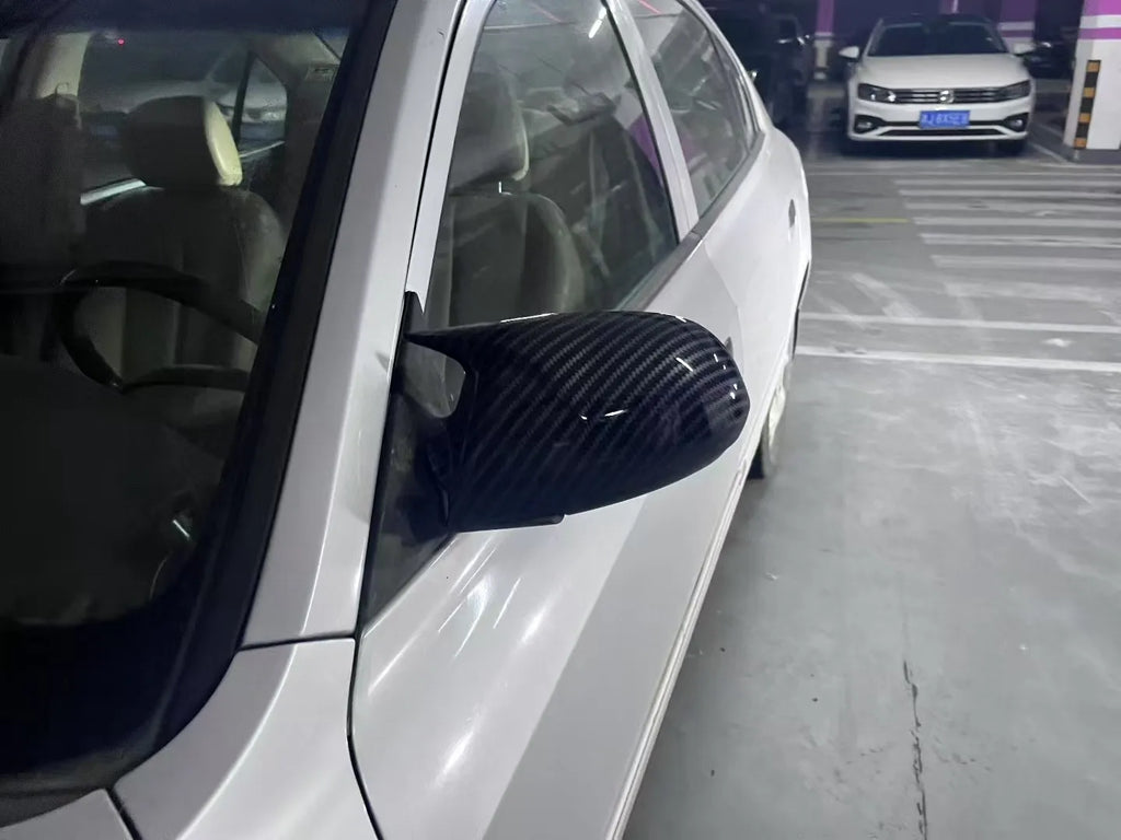 For Hyundai Elantra 2001-2005 2x Car Sticker Rearview Side Mirror Cover Wing Cap Exterior Door Rear View Case Trim Carbon Look Quake
