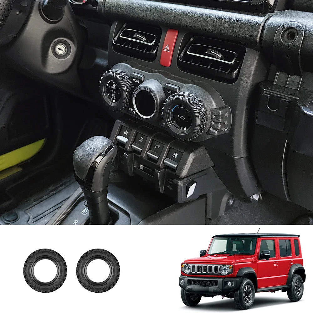 For Car Interior Styling AC Knob Ring Trim Interior Decoration Ring Automotive Interior Sticker Long-lasting Silicone Material Quake A