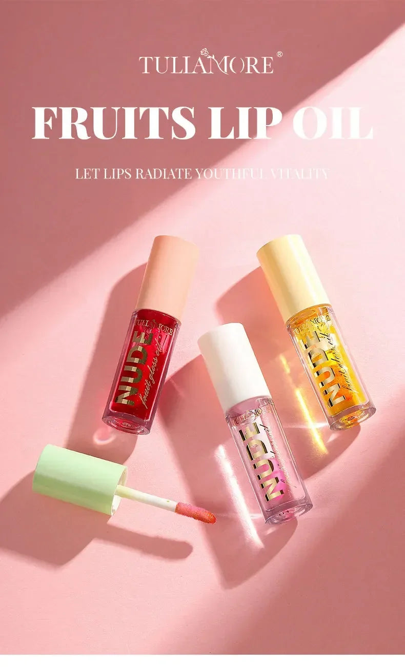 Nude Lip Gloss, Mirror Pearl Lip Gloss, Moisturizing Candy Lip Stain, 4 Natural Shades, Sheer Lip Oil for Bare-Face Makeup Quake