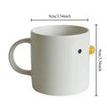 400ML Ceramic Cup with Handle Cartoon Chicken Shaped Water Cup Children's Cute Ceramic Coffee Cup Breakfast Milk Water Cup Quake white 301-400ml